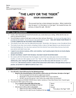 *The Lady or the Tiger* Assignment