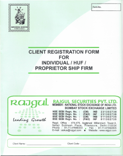 CLIENT REGISTRATION FORM FOR INDIVIDUAL
