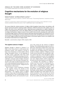Cognitive mechanisms for the evolution of religious thought