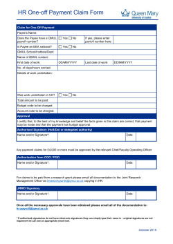 Standard One-Off Payments Claim Form