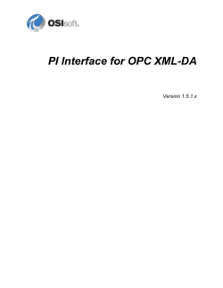 PI Interface for OPC XML-DA