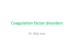 Coagulation factor disorders