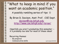 Powerpoint - supporting lehigh cse