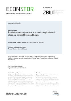 Establishments Dynamics and Matching Frictions in
