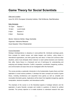 Game Theory for Social Scientists