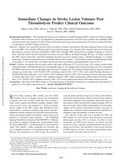Immediate Changes in Stroke Lesion Volumes Post Thrombolysis