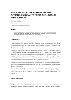 Estimation of the number of non-official emigrants from the Labour