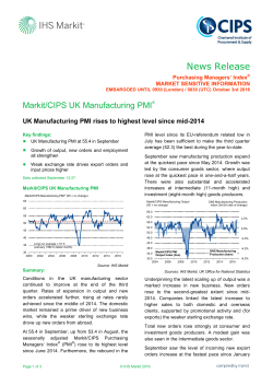 News Release - Markit Economics