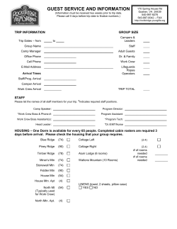 Guest Services Information Form