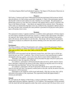 Title: Curvilinear Impetus Belief and Embodied Cognition: The