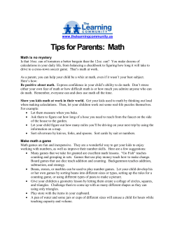 Tips for Parents: Math