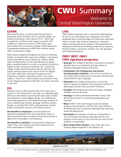 LEARN. DO. LIVE. FIRsT. BEsT. ONLy. CWU signature programs.