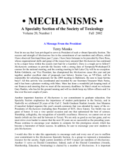 Summary of the Mechanisms Specialty Section Business Meeting