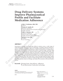 Drug Delivery Systems Improve Pharmaceutical Profile and