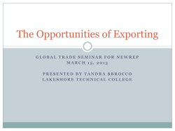The Opportunities of Exporting