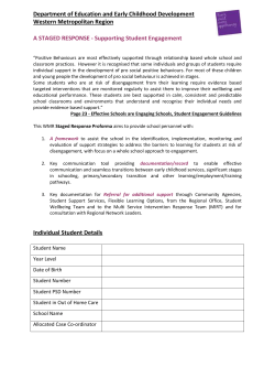 A STAGED RESPONSE - Department of Education