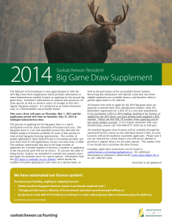 Big Game Draw Supplement - Saskatchewan Wildlife Federation