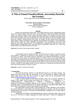 Abstrak - CCIT Journal