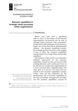 Dynamic capabilities in strategic choice processes