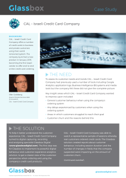 THE NEED Case Study THE SOLUTION
