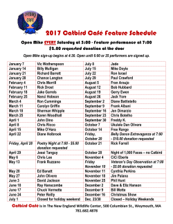 catbird-cafe-2017-schedule - New England Wildlife Center