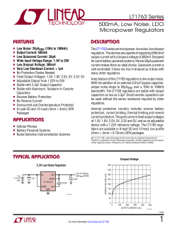 500mA, Low Noise, LDO Micropower Regulators