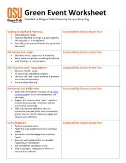 Green Event Worksheet - Memorial Union | Oregon State University
