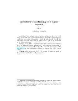 probability conditioning on a sigma algebra