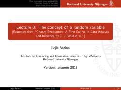 The concept of a random variable - Institute for Computing and
