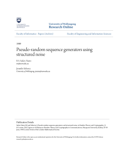 Pseudo-random sequence generators using