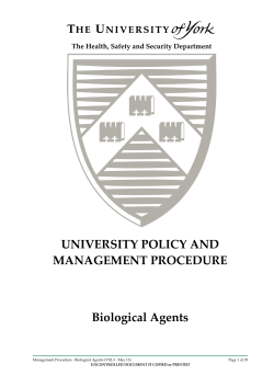Biological Agents Management Procedure