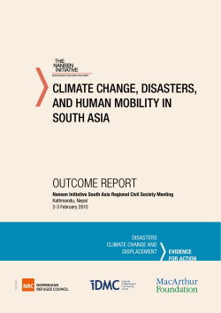 climate change, disasters, and human mobility in south asia