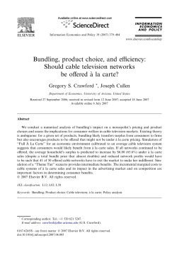 Bundling, product choice, and efficiency: Should cable television