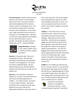 Grand Island Newsletter July 2012 From the Director: Another