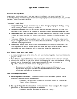 Logic Model Fundamentals