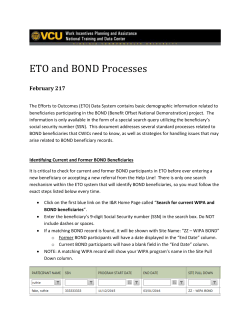 It is critical to check for current and former BOND participants in ETO