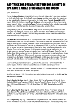 hat-trick for prema: first win for ghiotto in spa race 2 ahead