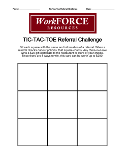 TIC-TAC-TOE Referral Challenge