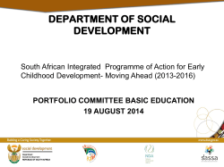 South African Integrated Programme of Action for Early Childhood