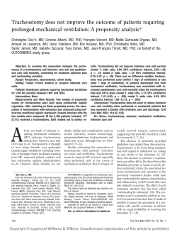 Tracheostomy does not improve the outcome of patients requiring