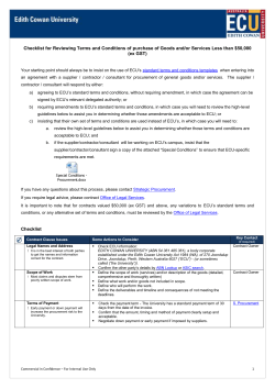 Terms and Conditions Checklist