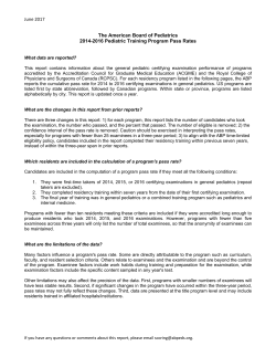 June 2017 The American Board of Pediatrics 2014