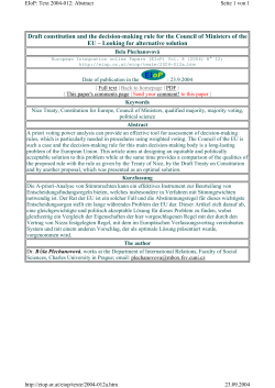 Draft constitution and the decision-making rule for the Council of