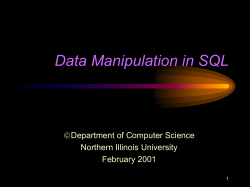 SQL Data Manipulation