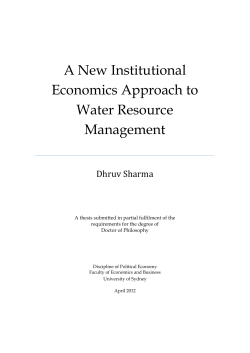 A New Institutional Economics Approach to Water Resource