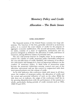 Monetary Policy and Credit Allocation
