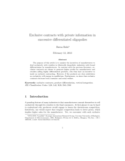 Exclusive contracts with private information in successive