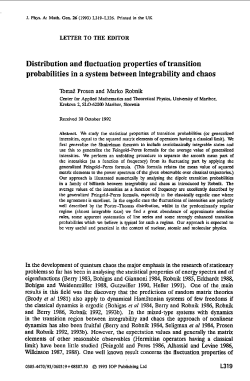 Distribution and fluctuation properties of transition probabilities in a