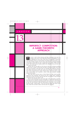 imperfect competition: a game-theoretic approach