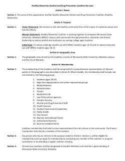 Healthy Mavericks Alcohol and Drug Prevention Coalition By